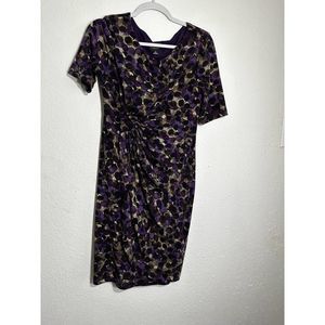 Connected Apparel Violet Woman Formal Sheath Dress Faux Wrap Size 8 petite